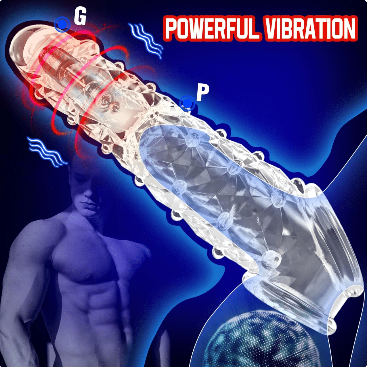 Bigger. Harder. Wilder. The Explosive Vibrating Wolf - Tooth Crystal Sleeve - Noirex