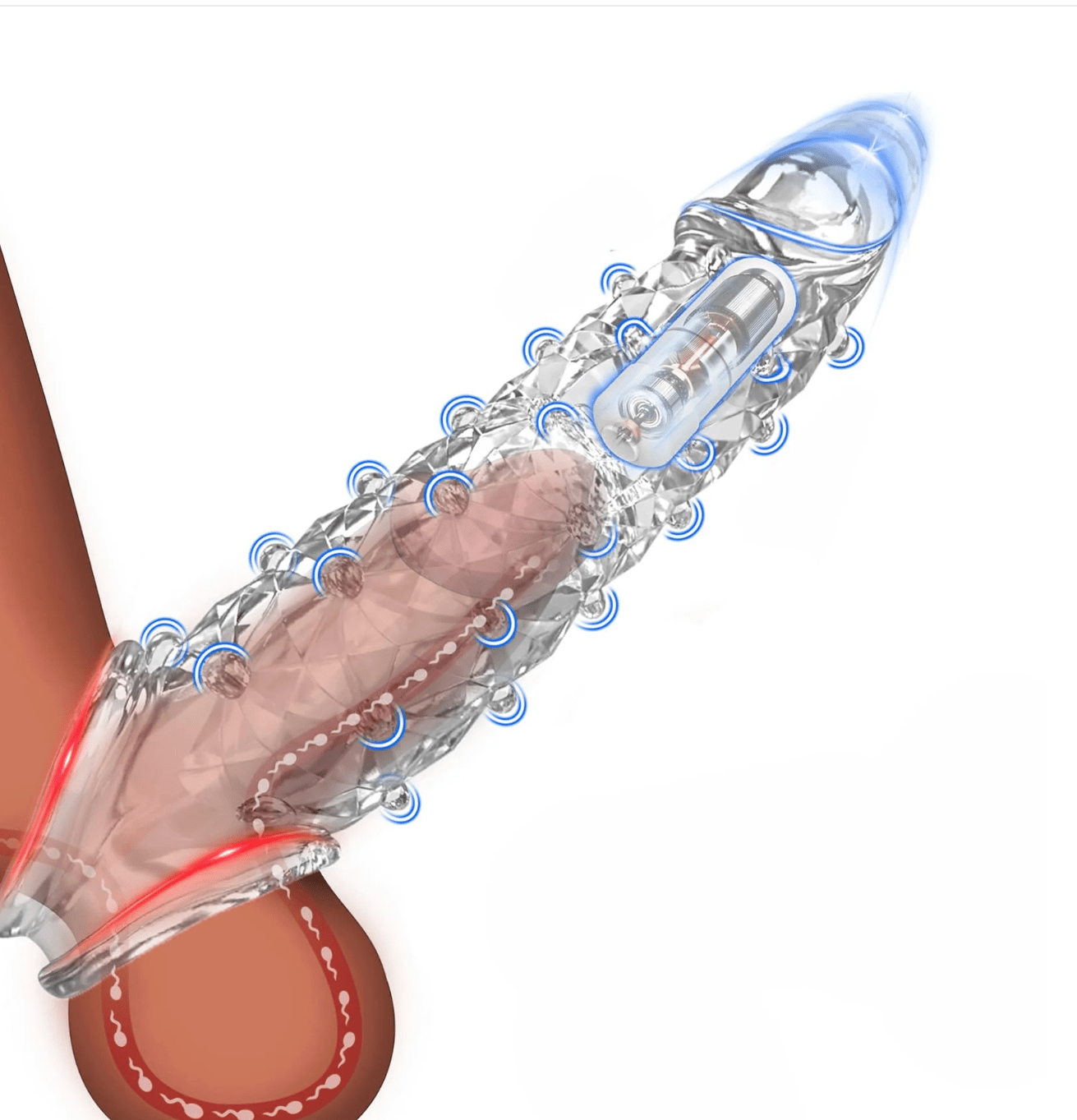 Bigger. Harder. Wilder. The Explosive Vibrating Wolf - Tooth Crystal Sleeve - Noirex