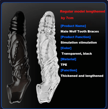 Bigger. Harder. Wilder. The Explosive Vibrating Wolf - Tooth Crystal Sleeve - Noirex