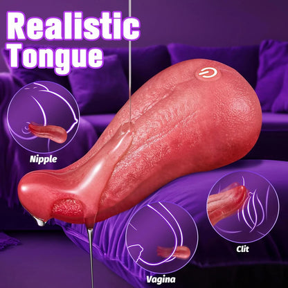 💞 Female Tongue Vibrator Toy - 3 in 1 Realistic Vibrator Adult Toy - Noirex